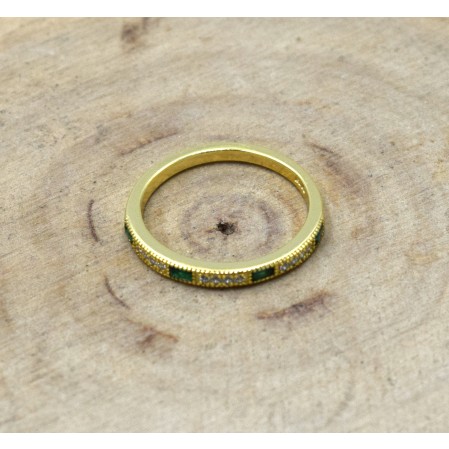 Δαχτυλίδι βεράκι από ασήμι 925 επίχρυσο με ζιργκόν